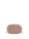 Valentino Chain Strap Studded Pebbled Texture Cross-body Bag In Gray