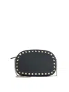 Valentino Borsa A Tracolla Rockstud In Pelle Nera Donna In Black