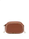 Valentino Mini Rockstud Chain Cross Body Bag In Brown