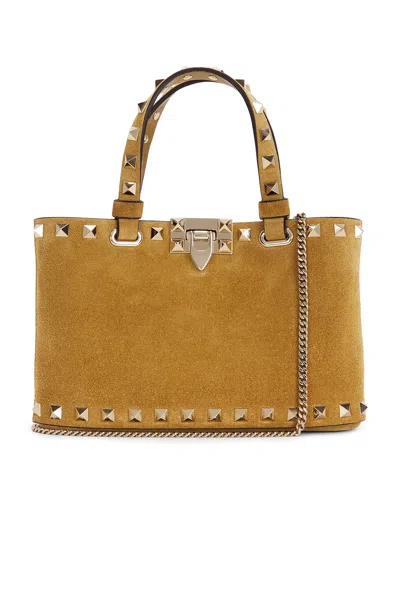 Valentino Garavani Rockstud Mini Bag In Havana Beige
