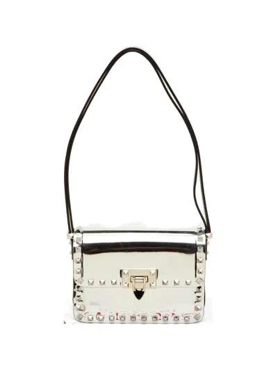 Pre-owned Valentino Garavani Rockstud Mini Bag In Silver