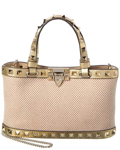 Valentino Garavani Valentino Rockstud Mini Canvas & Leather Tote