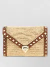Valentino Garavani Mini Rockstud Raffia Crochet Shoulder Bag In Neutral