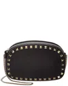 Valentino Garavani Valentino Rockstud Mini Grainy Leather Crossbody In Black