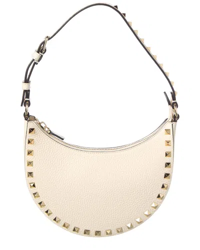 Valentino Garavani Valentino Rockstud Mini Grainy Leather Hobo Bag