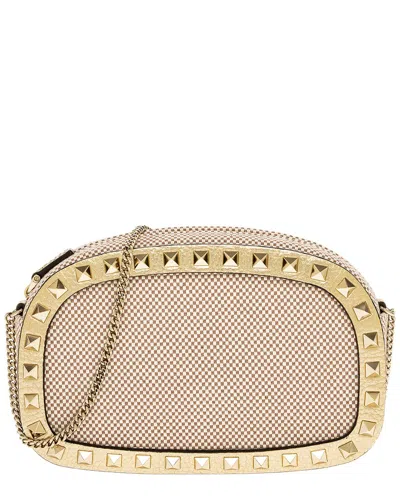Valentino Garavani Valentino Rockstud Mini Leather Crossbody In Neutral