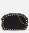 Valentino Garavani Mini Rockstud Leather Crossbody Bag In Black