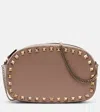 Valentino Rockstud Mini Leather Shoulder Bag In Pink