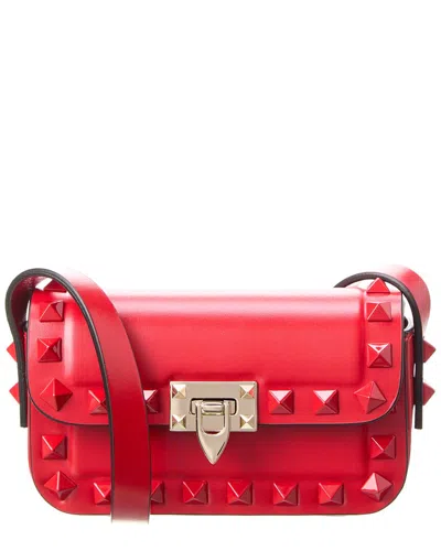 Valentino Garavani Valentino Rockstud Mini Leather Shoulder Bag In Red