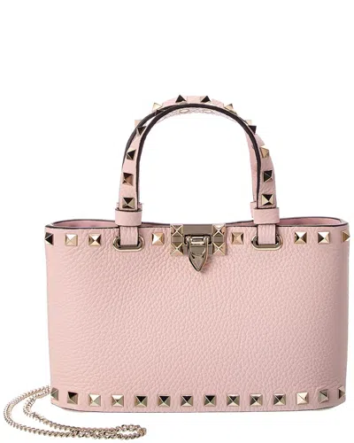 Valentino Garavani Valentino Rockstud Mini Leather Tote In Purple