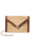 Valentino Garavani Mini Rockstud Raffia Crochet Shoulder Bag In Multi