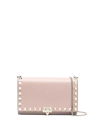 Valentino Garavani Rockstud Shoulder Bag In Brown