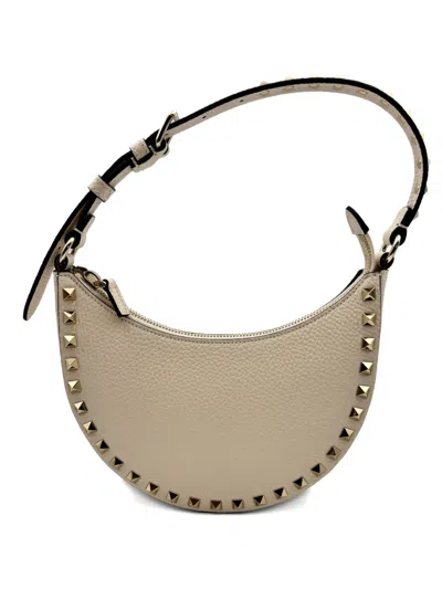 Valentino Garavani Rockstud Mini Shoulder Bag In Neutral