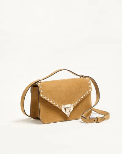 Valentino Garavani Valentino Rockstud Mini Shoulder Handbag In Havanabeig