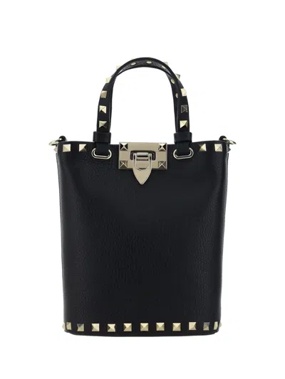 Valentino Rockstud Mini Tote Bag In Black