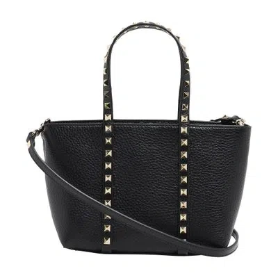 Valentino Garavani Rockstud Mini Tote Bag In Black
