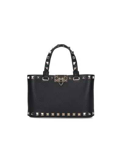 Valentino Garavani Rockstud Studded Leather Mini Bag In Black