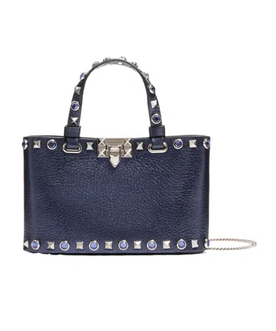 Valentino Garavani Rockstud Mini Tote Bag In Blue