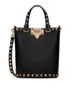 Valentino Garavani Rockstud Crossbody Pouch In Grainy Calfskin Woman Black Uni In Negro