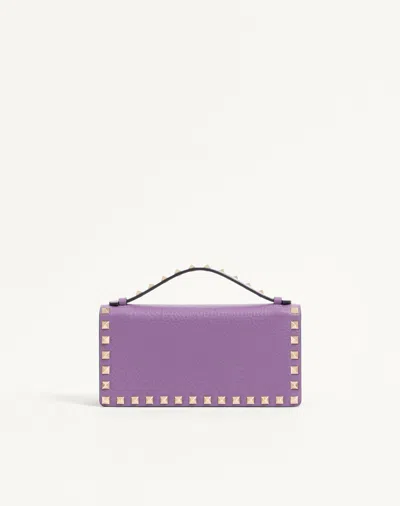 Valentino Garavani Valentino Rockstud Mini Wallet Strap In Purple