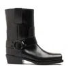 Valentino Black Leather Biker Rockstud Ankle Boots