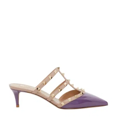 Valentino Rockstud Muller High Heels In Nude
