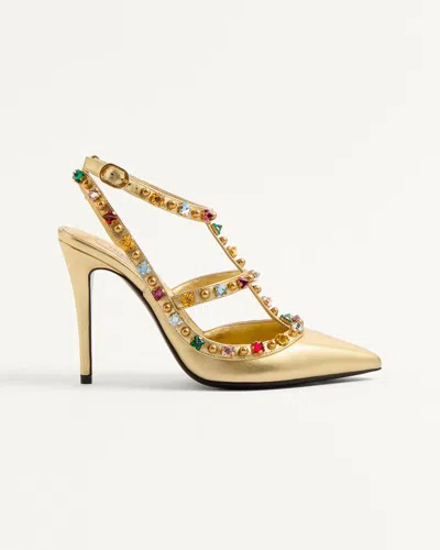 VALENTINO GARAVANI ROCKSTUD MULTICOLOR ANKLE-STRAP PUMPS