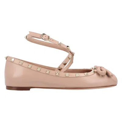 Valentino Garavani Valentino Rockstud Nappa Ballerinas Pink