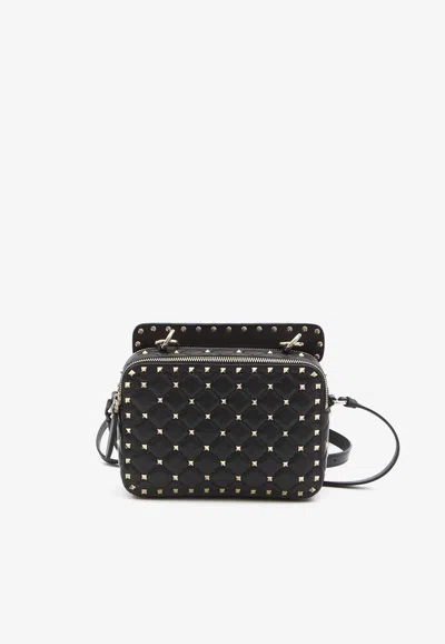 Valentino Garavani Rockstud Nappa Leather Crossbody Bag In Black