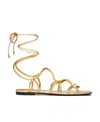 Valentino 5mm Rockstud Laminated Leather Sandals In Nude