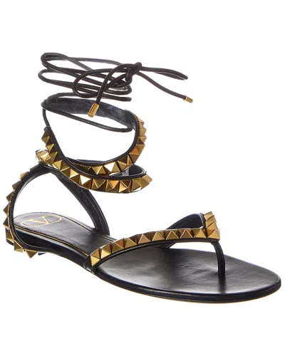 Valentino Garavani Valentino Rockstud No Limit Leather Sandal In Black