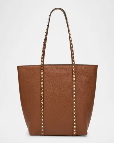 Valentino Garavani Rockstud North-south Leather Tote Bag In Selleria
