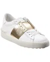 Valentino Open Sneakers With Metallic Accent And Studded Heel In White