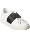 Valentino Calfskin Sneakers With Contrasting Bands And Rubber Studs In White