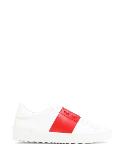 Valentino Garavani Rockstud Open Sneakers In White