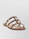 Valentino Rockstud Open Toe Flat Sole Sandals