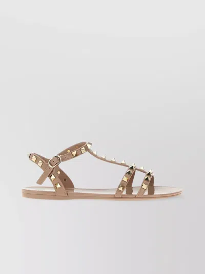 Valentino Garavani Rockstud Open Toe Flat Sole Sandals
