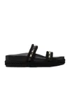 Valentino Womens Black Rockstud Leather Espadrille Sandals In Black