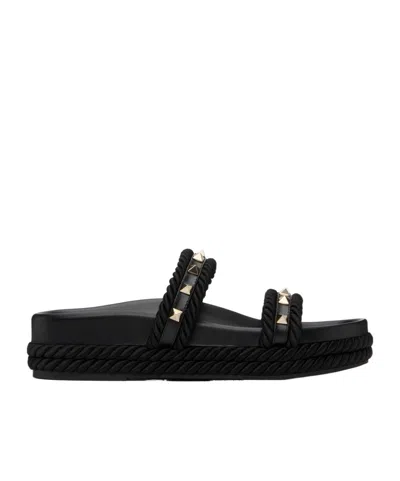 VALENTINO GARAVANI ROCKSTUD OPEN-TOED SLIPPERS