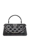 Valentino Rockstud Padded Leather Tote Bag In Black