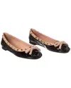 Valentino Rockstud Patent Ballerina Flat In Black