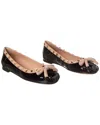 Valentino Rockstud Patent Ballerina Flat In Black