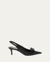 Valentino Garavani Rockstud Bow Slingback Pump In Patent Leather With Matching Studs 60mm Woman Blac In Nero
