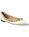 Valentino Rockstud Patent Flat In Beige