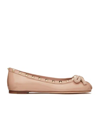 VALENTINO GARAVANI VALENTINO GARAVANI ROCKSTUD BOW DETAILED BALLERINA SHOES