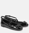 Valentino Rockstud Patent Leather Ballet Flats In Schwarz