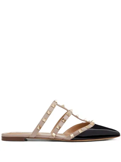 Valentino Garavani Patent Leather Rockstud Mule In Nude
