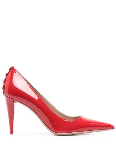 Valentino Garavani Rockstud Patent-leather Pumps In Red