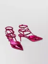 Valentino Rockstud Patent Leather Slingback Pumps In Pink