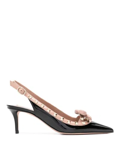 Valentino Garavani Rockstud Bow Slingback Pump In Black